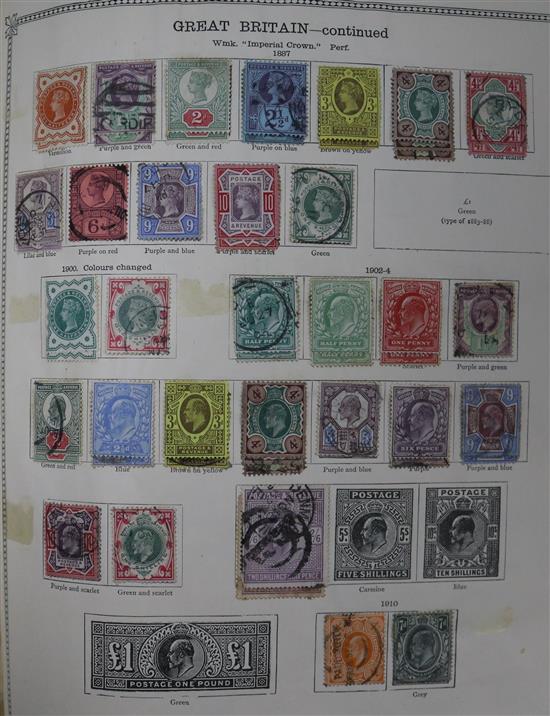 A Stanley Gibbons leather bound Ideal Postage Stamp Album